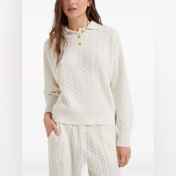 American Living Women Sweater Large Cable Knit Preppy Contemporary Fisherman - Picture 4 of 15